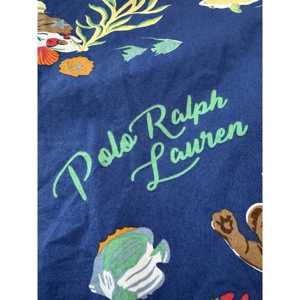 Polo Ralph Lauren Men's Shorts Large Nautical Polo Bear Sharks Fish Graphic